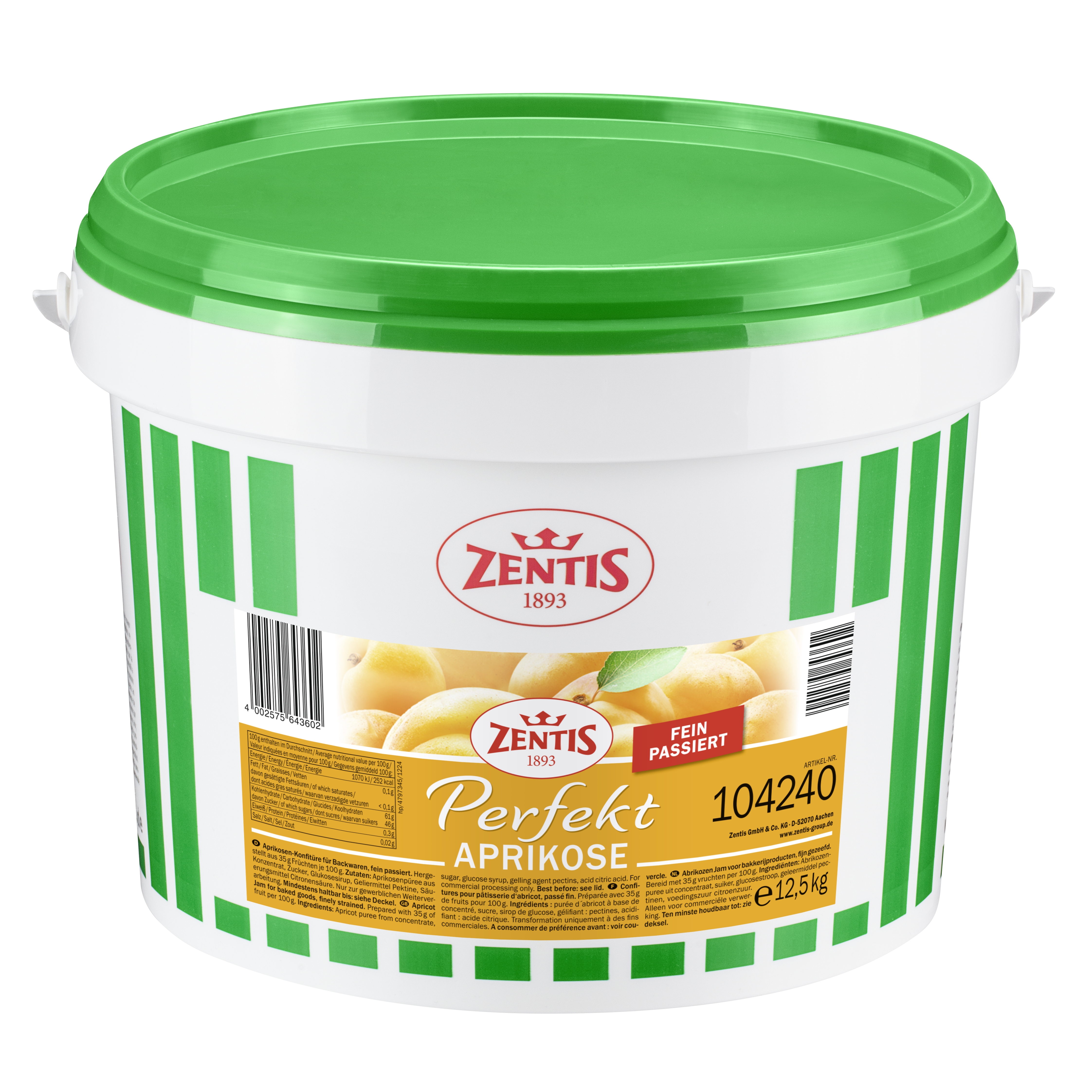 Zentis Perfekt Eimer Aprikose fein passiert