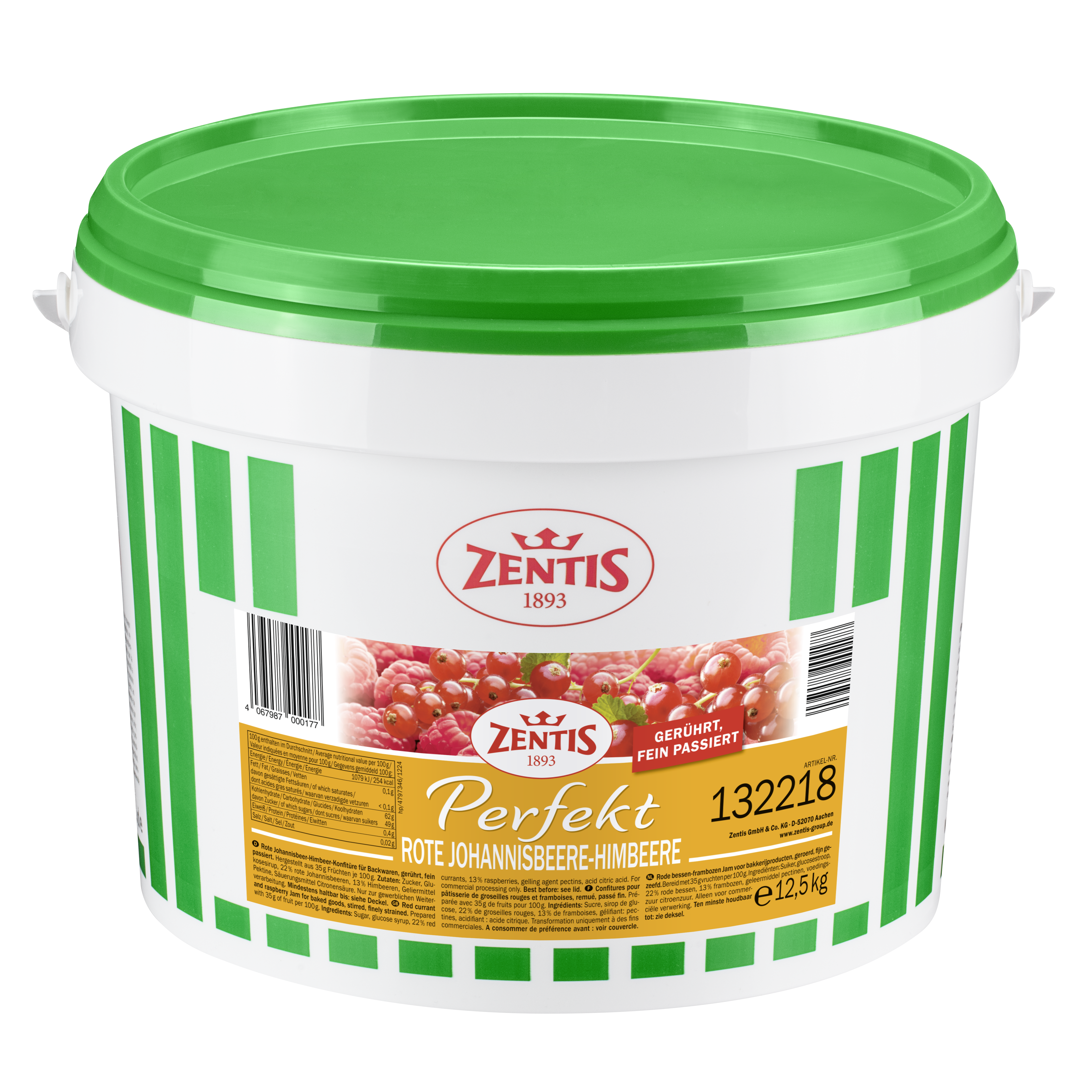 Zentis Perfekt Eimer Rote Johannisbeere-Himbeere fein passiert