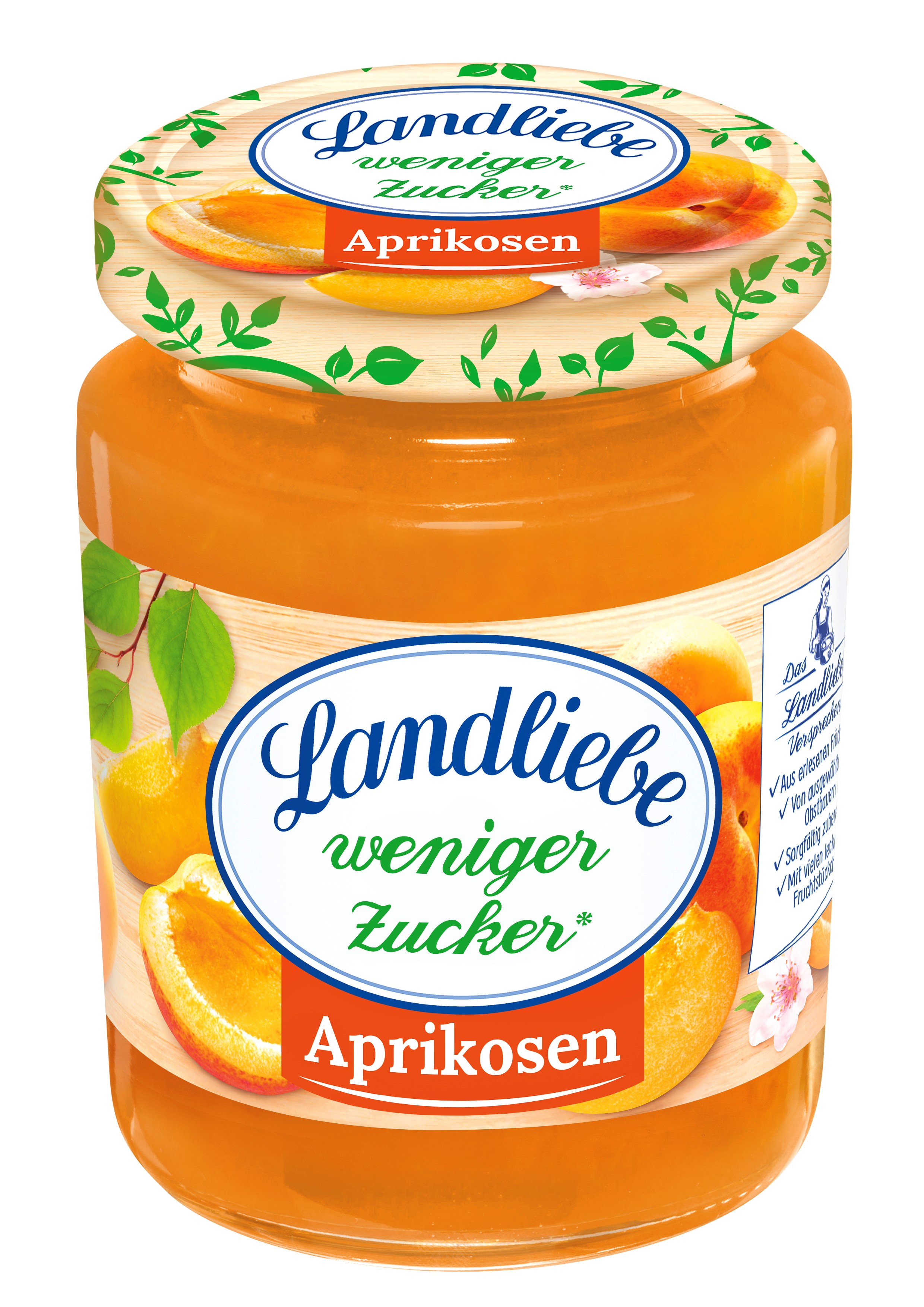 Landliebe weniger Zucker, Fruchtaufstrich, Aprikose