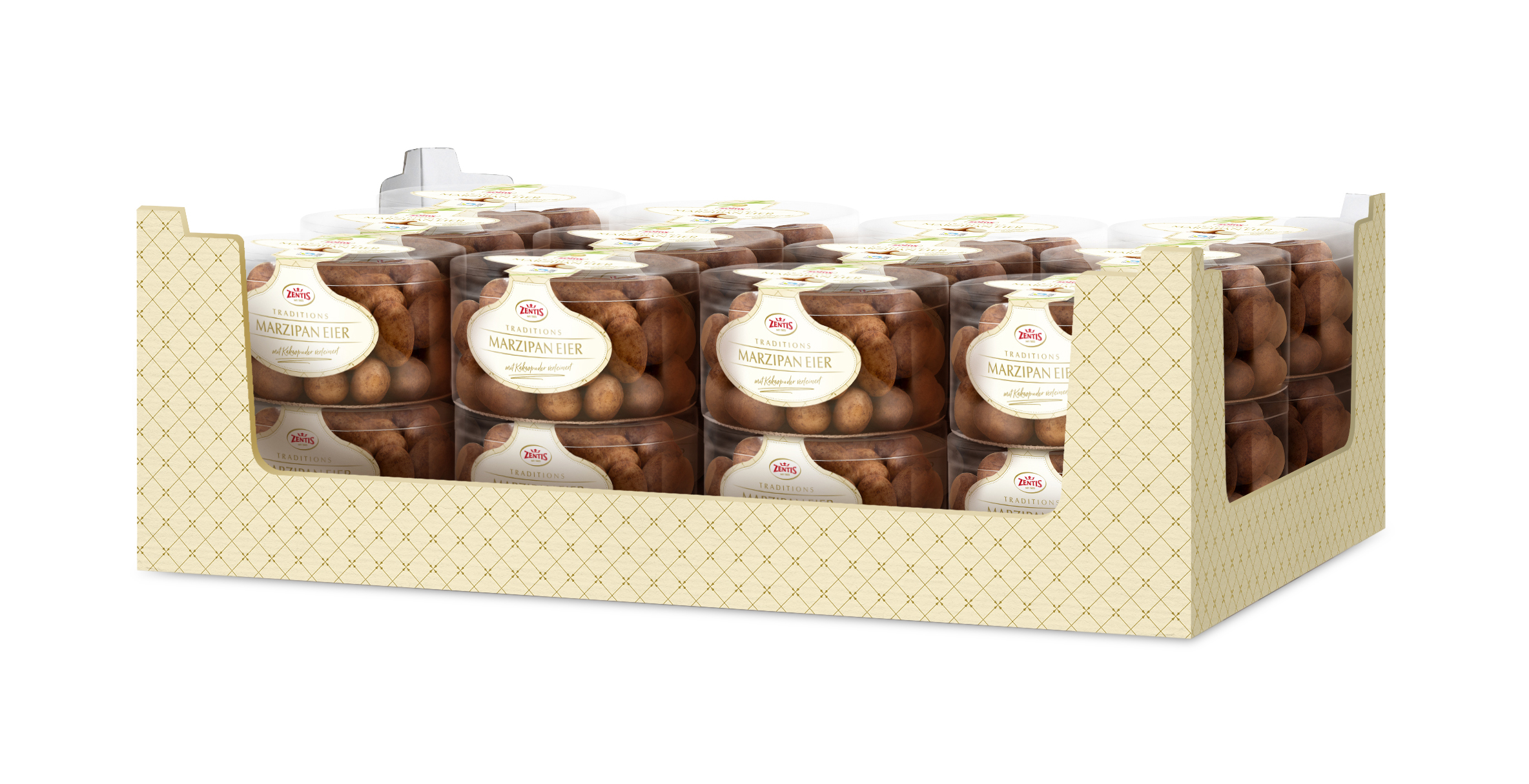 Zentis Marzipan Eier mit Kakaopuder, Dose