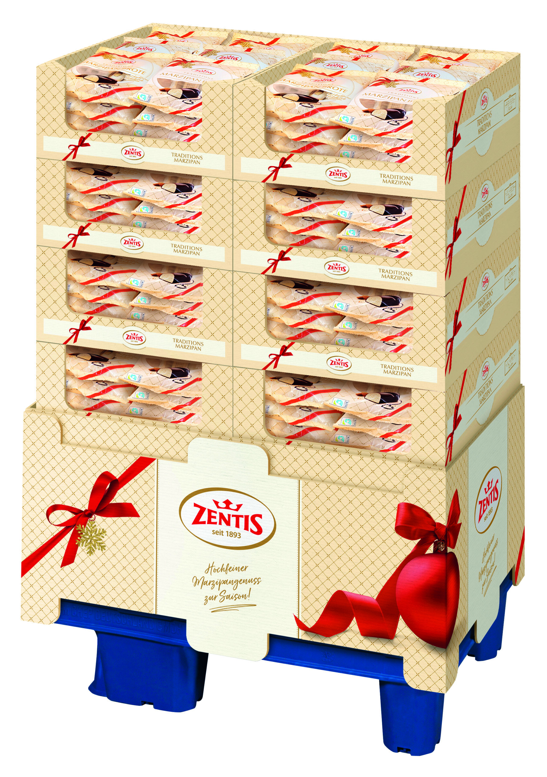 Zentis Marzipan Brote 4x25g im TW-Beutel, 288er Display