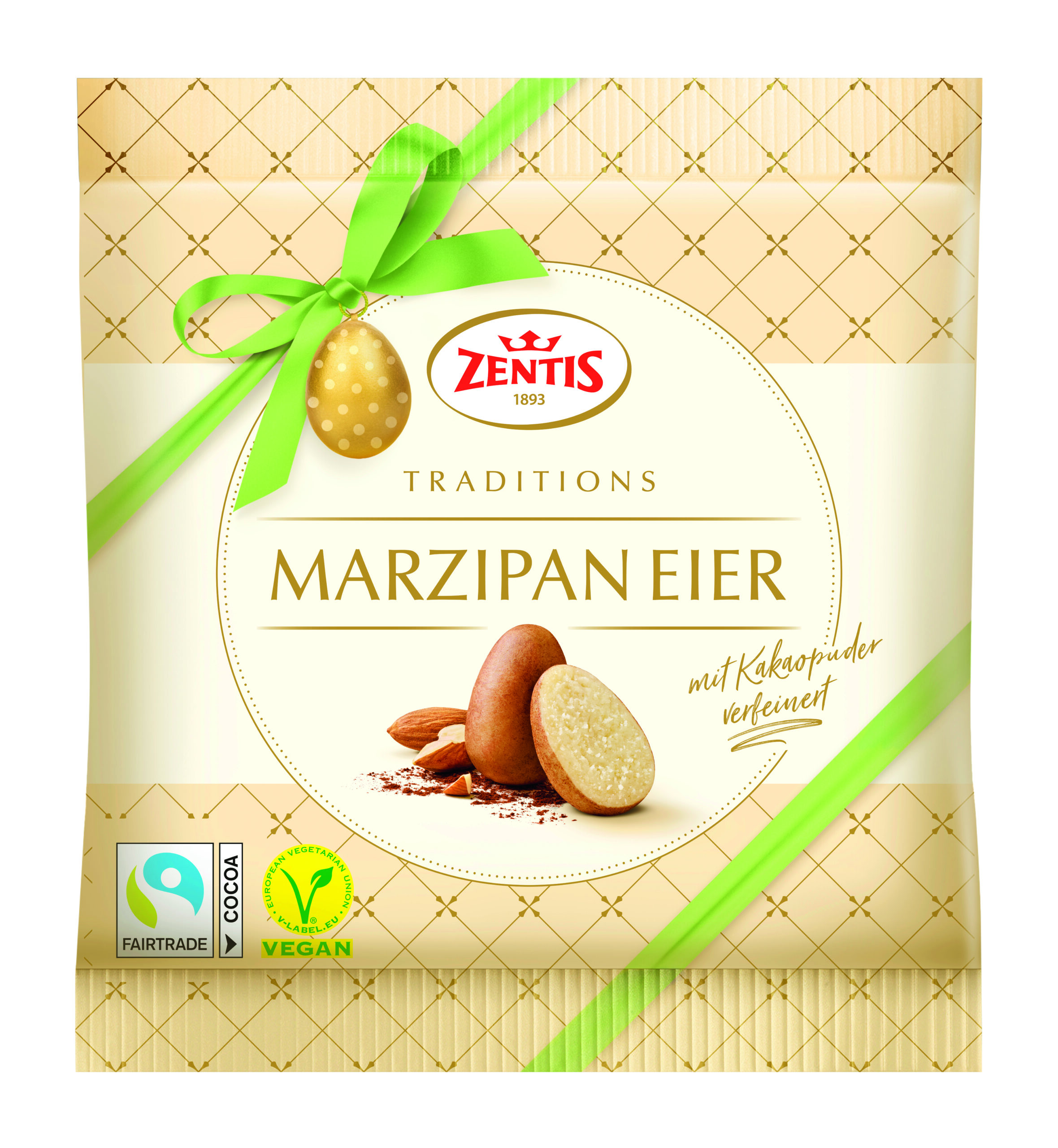 Zentis Marzipan Eier mit Kakaopuder, TW-Beutel