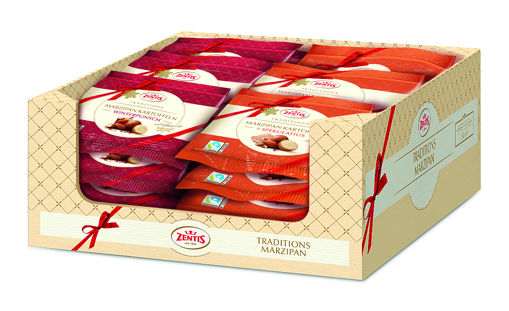 Zentis Marzipan Kartoffeln, 100g Beutel, 36er Karton 2-fach