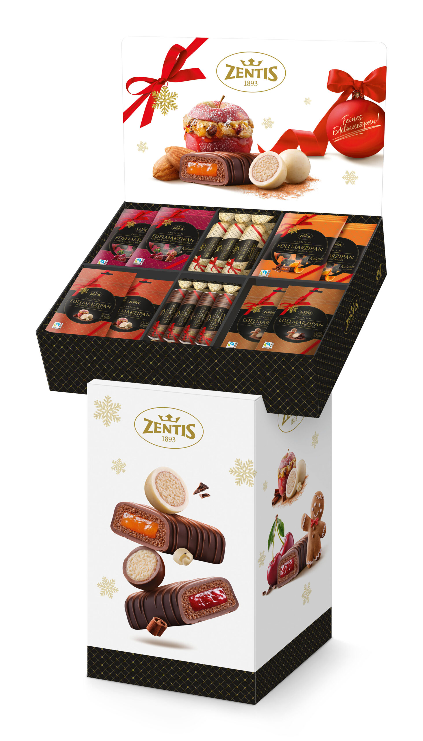 Zentis Edelmarzipan 1lagig Bodenaufsteller Winter sortiert