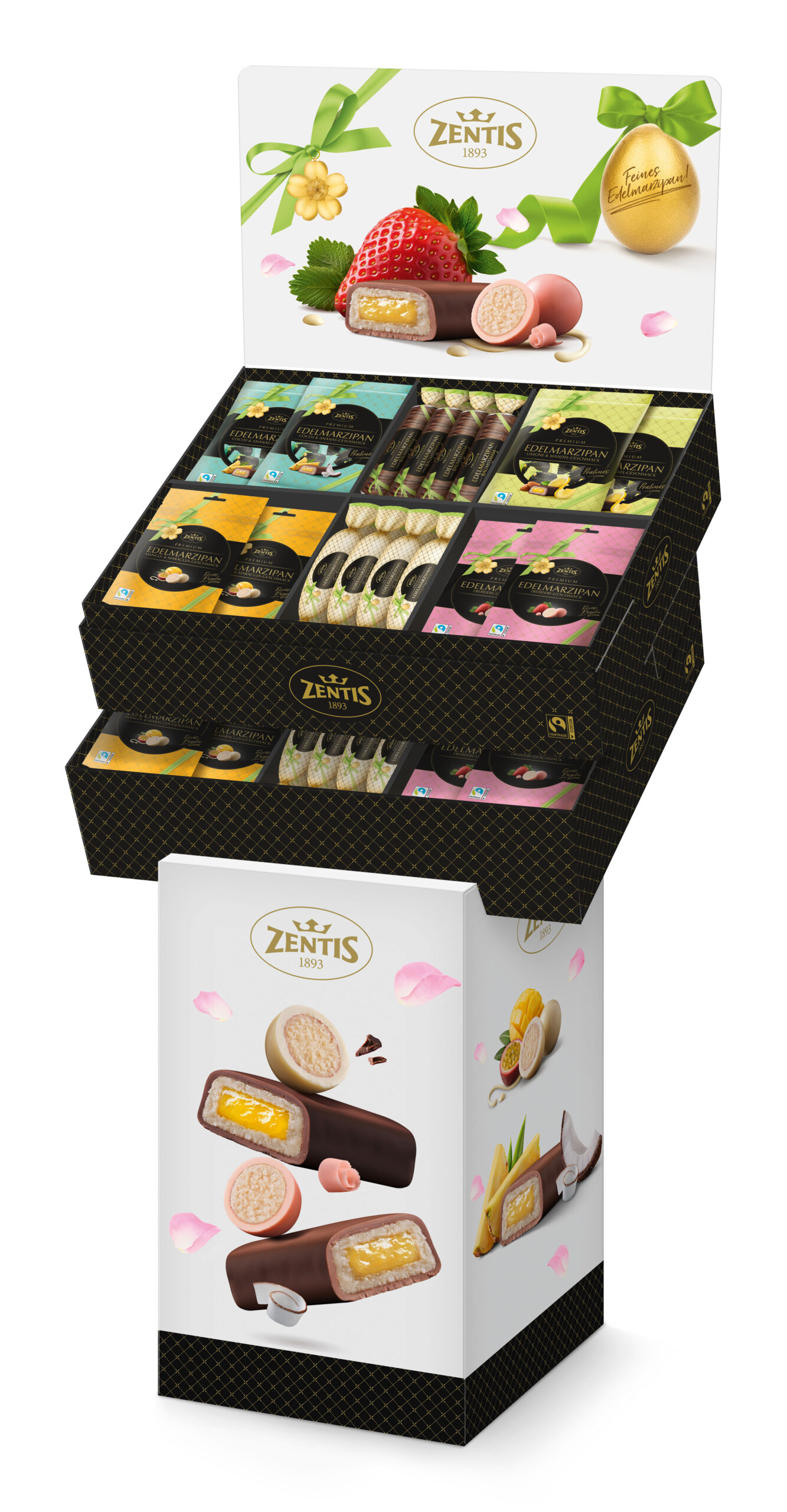 Zentis Edelmarzipan 2lagig Bodenaufsteller Frühling sortiert
