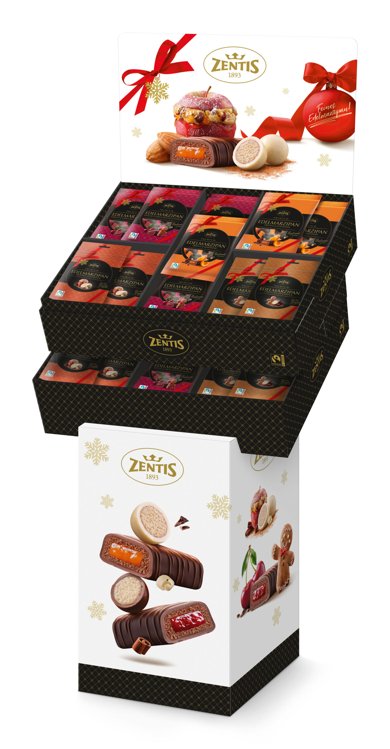 Zentis Edelmarzipan 2lagig Bodenaufsteller Winter sortiert
