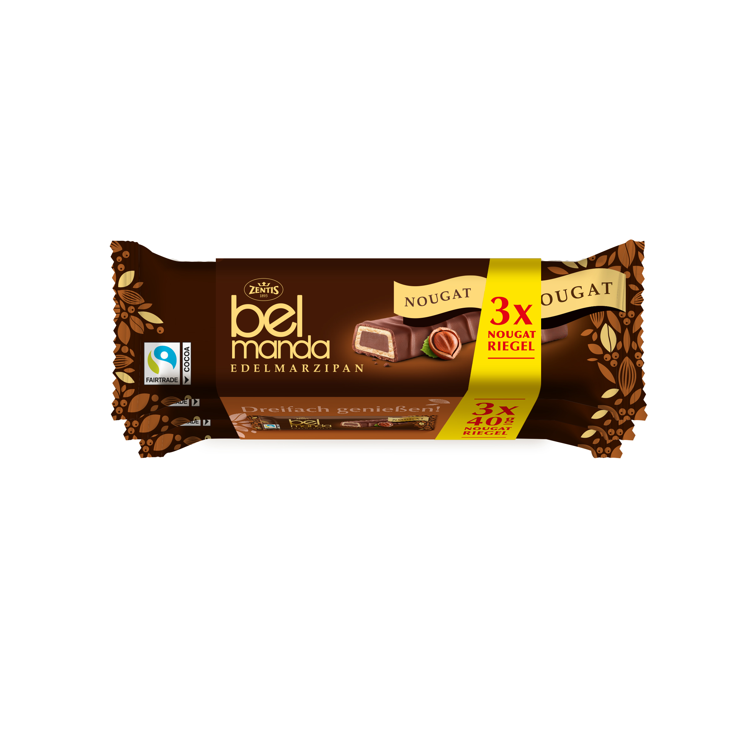 belmanda Riegel 3x40g Multipack Nougat