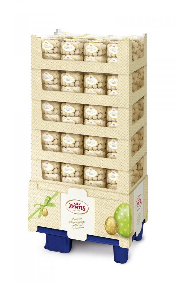 Zentis Marzipan Eier gepudert – EIERLIKÖR, Dose Display