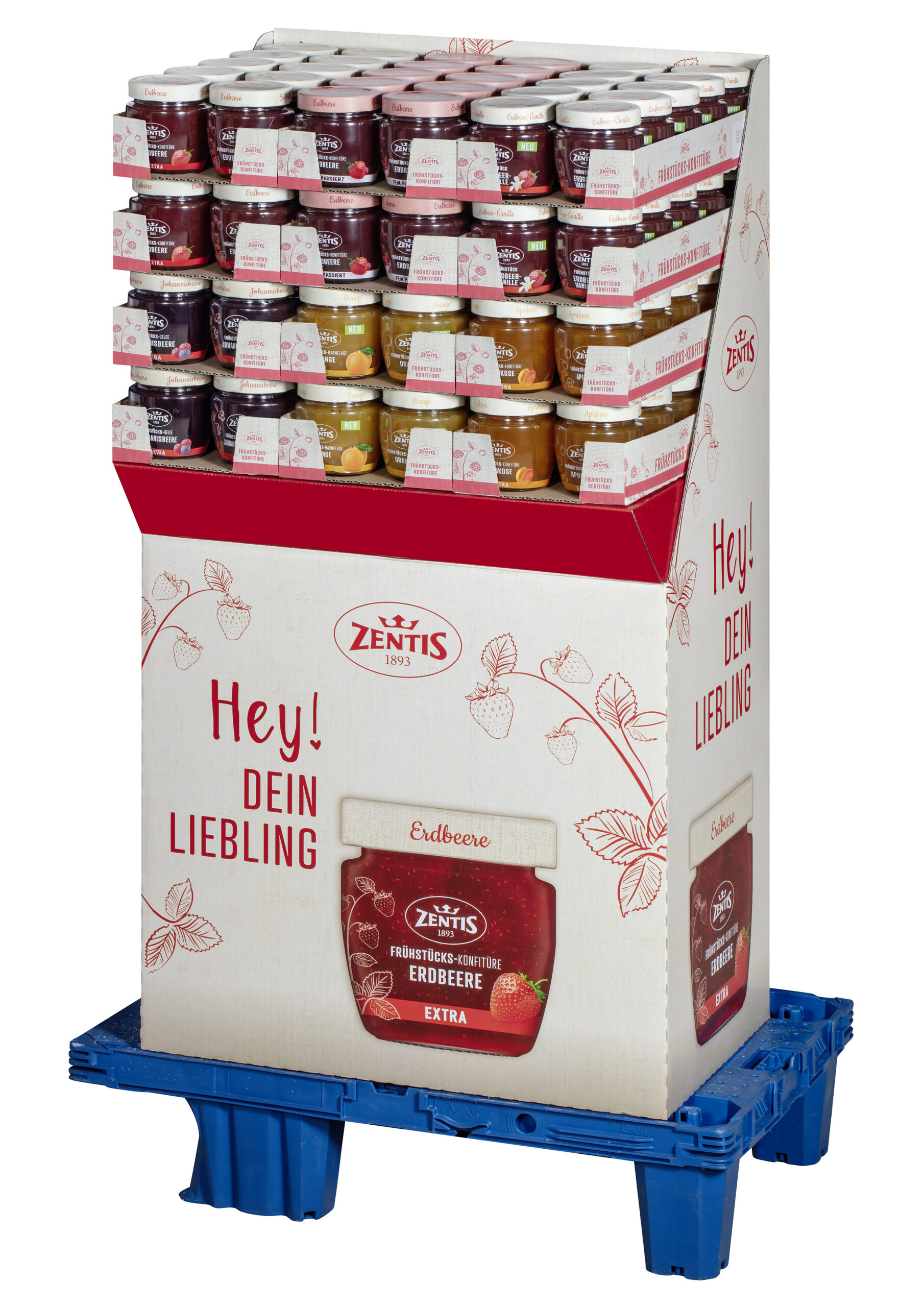 Zentis Frühstücks-Konfitüre Extra 230g, 120er Mischdisplay 6-fach sortiert